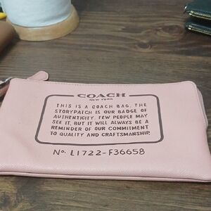 Coach Blush Pink Large Story Patch Wristlet
